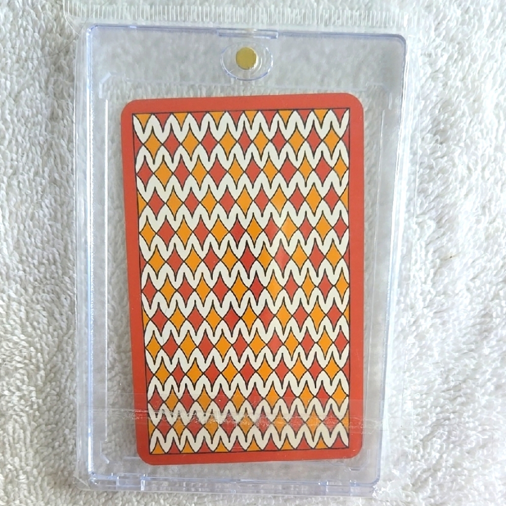 Hermes Retro Pattern Geometric Design 6 Of Diamond Playing Card In Display